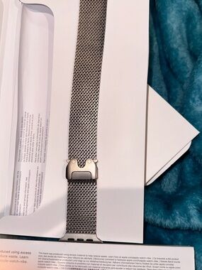 Silver Milanese Mesh Watch Band — Men's Replacement Strap. Like new. No flaws